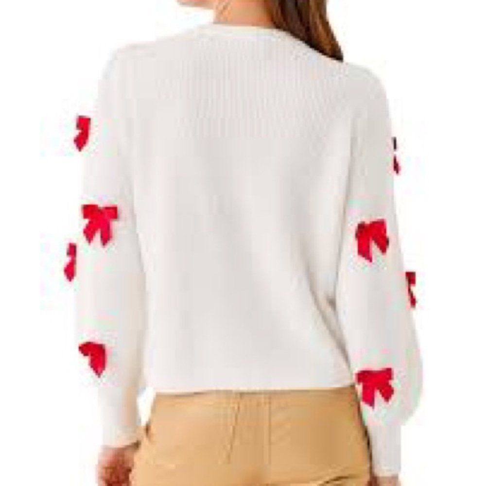 Lilly Pulitzer Zarie Cardigan with Red Bows sz L - Picture 7 of 8